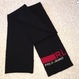 Ralph Lauren Black Wool Scarf